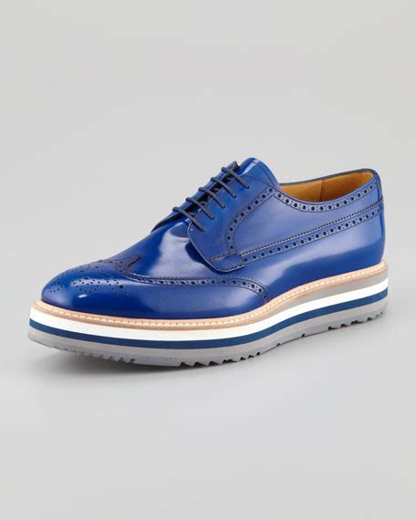 mens prada blue plastic shoes wing|PRADA Wing Tip.